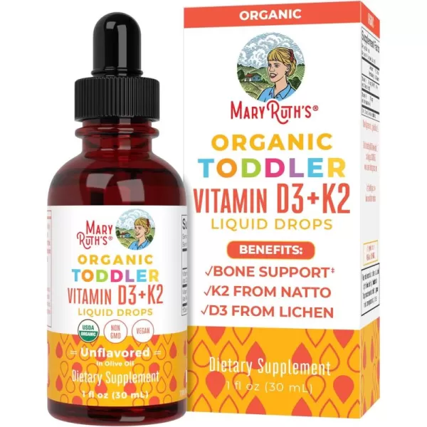 Vitamin D3  Vitamin K2  Vitamin D3 K2 Drops  K2 D3 Vitamin Liquid Supplement for Toddlers  Kids Supplement for Calcium Absorption Strong Bones  Vegan  NonGMO  Gluten Free  1 Fl OzUnflavored