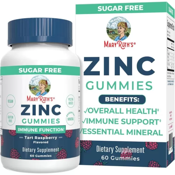 Zinc Gummies by MaryRuths  Zinc Supplements  Immune Support Supplement  Essential Mineral  Pectin Based  Overall Health ampamp Wellness  Ages 14 ampamp Up  Vegan  Non GMO  30 Servings