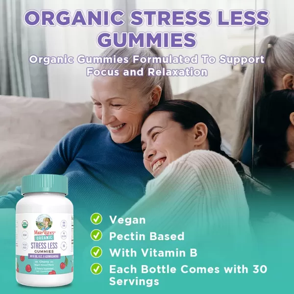 imageStress Relief Gummies  Made with Ashwagandha Vitamin B6 Vitamin B12  USDA Organic Ashwagandha Gummies  Natural Calm Relaxation Stress and Mood Support Supplement  Vegan  NonGMO  60 Count