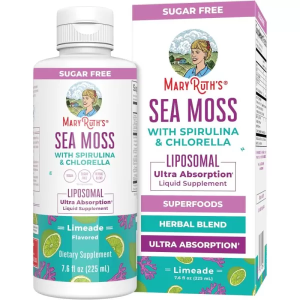 imageSea Moss with Spirulina and Chlorella Liposomal by MaryRuths  Chlorophyll  Dandelion Root  Superfood  Ultra Absorption  Vegan  NonGMO  Gluten Free  76 fl oz  15 Servings