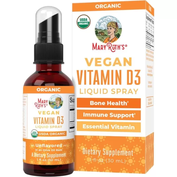 imageMaryRuth Organics Vitamin D USDA Organic  Vitamin D3 Liquid  Sugar Free  Liquid Vitamin D Spray Immune Support for Adults ampamp Kids  Bone Health  Vit D3  Vegan  Gluten Free  NonGMO  30 Servings