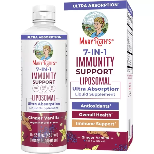 image7 in 1 Immunity Liposomal by MaryRuths  Elderberry Liquid with Vitamin C  Liquid Vitamins  Immune Support Supplement  Elderberry with Zinc and Vitamin C  Vegan Gluten Free  30 ServingsGinger Vanilla