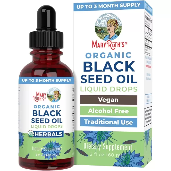 imageMaryRuth Organics Black Seed Oil Liquid Drops Cold Pressed 3 Month Supply USDA Organic Black Cumin Seed Oil Immune Support Respiratory Health Sugar Free Vegan NonGMO Gluten Free 2 Fl OzUnflavored