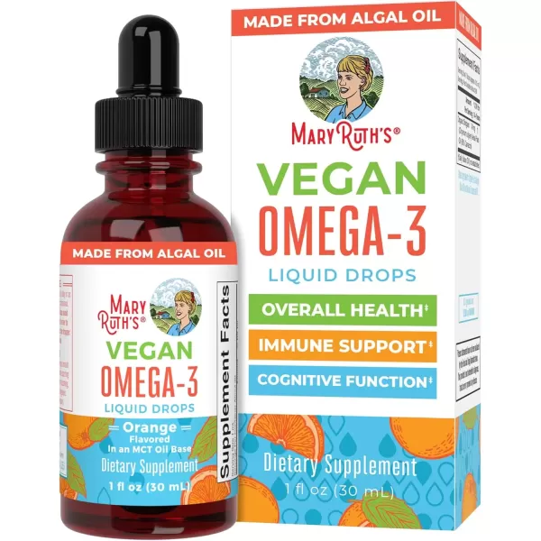 imageMaryRuth Organics Omega 3 Liquid Drops  400mg DHA Per Serving  Omega 3 Supplement for Immune Support  Overall Health  for The Whole Family  1ozOrange  Family