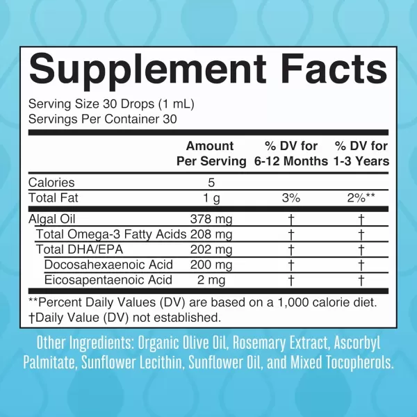 imageMaryRuths Infant and Toddler Omega3 Liquid Drops by  200mg DHA and 2mg EPA Per Serving  Overall Wellness and Healthy Development  Unflavored  1 Fl OzUnflavored