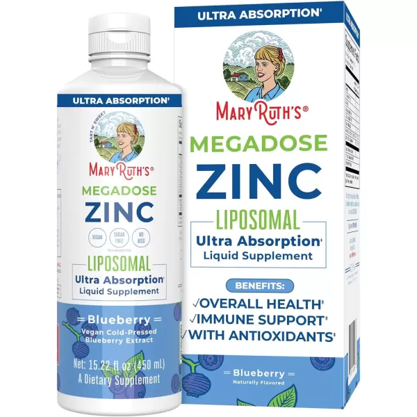 imageMaryRuth Organics Nutritional Supplement  Liposomal Liquid Zinc Supplement with Vitamin E  Overall Health and Skin Care  Blueberry  Vegan NonGMO Gluten Free No Sugar Added  1522 Fl Oz