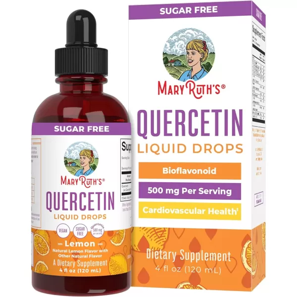 imageMaryRuth Organics Quercetin Liquid Drops  Sugar Free  Liquid Quercetin 500mg for Adults ampamp Kids  Cardiovascular Health for Adults  Bioflavonoid  Vegan  NonGMO  Gluten Free  4 Fl OzLemon