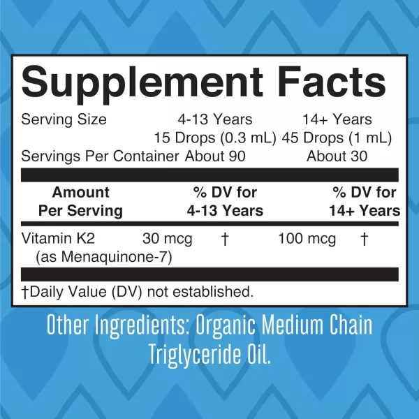 imageMaryRuth Organics USDA Organic Vitamin K2 MCT Liquid Drops for Adults ampamp Kids  100 mcg K2 MK7 per serving  Organic MCT Oil  Vegan K2 Vitamin for Bone Health  Heart Health  Calcium Absorption  1oz