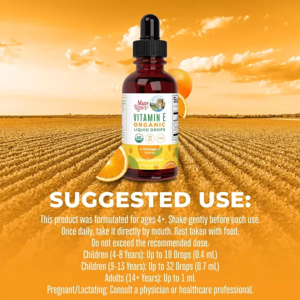 imageMaryRuth Organics USDA Vitamin E Liquid Drops 2 Month Supply  Bone and Joint Health  Cognitive Health for Adults and Kids  Sugar Free Vegan NonGMO Gluten Free  2 Ounces