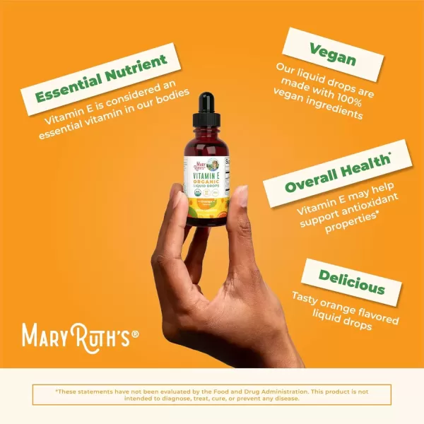 imageMaryRuth Organics USDA Vitamin E Liquid Drops 2 Month Supply  Bone and Joint Health  Cognitive Health for Adults and Kids  Sugar Free Vegan NonGMO Gluten Free  2 Ounces