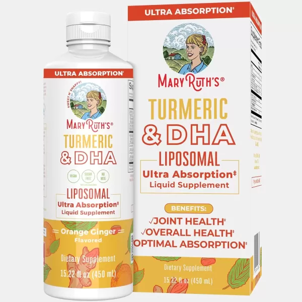 imageMaryRuths  Liposomal Turmeric ampamp DHA  Curcumin  Ginger Root Oil  Algal DHA ampamp Vitamin E  Cognitive Function  Mood Support  Joint Health  Liquid Supplement  1522 ozOrange Ginger