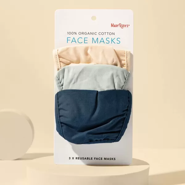 imageMaryRuths Face Masks Made with 100 Organic Cotton  Soft and Secure 3Layer Protection  Breathable Comfortable and Reusable Face Masks  One Size Fits Most  3 Pack