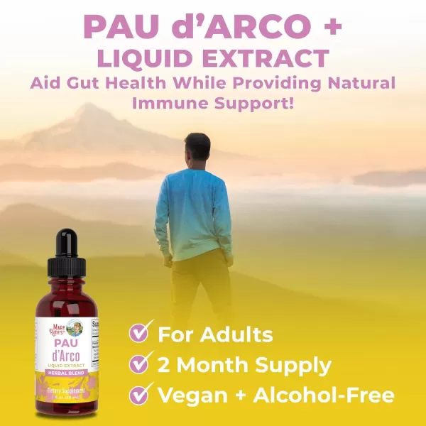 imageMaryRuths PAU dArco Bark Liquid Herbal Supplement  Immune Support Digestive ampamp Gut Health  Echinacea Usnea Lichen Reishi Mushroom Thyme Leaf  Vegan NonGMO  1 Fl Oz 1 Month Supply