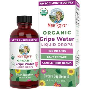 imageUSDA Organic Gripe Water for Babies by MaryRuths  Herbal Blend for Little Tummies  Baby Essentials  for Newborns  Ginger Root  Fennel Seed  Dill Seed  Vegan  4 oz  3060 Servings