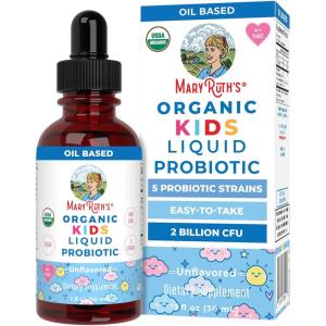 imageMaryRuth Organics Kids Probiotic Liquid Drops  USDA Organic Probiotics for Digestive Health  Ages 4 Gut Health ampamp Immune Support Supplement  Overall Health  Vegan  NonGMO  1 Fl Oz
