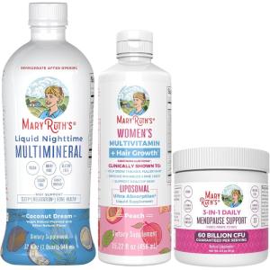 imageMaryRuth Organics Womens MultivitaminLustriva Hair Growth Menopause Support ampamp Daily Liquid Multimineral 3Pack Bundle for Hair Support Skin Health Immune Support Gut Health and Sleep Support