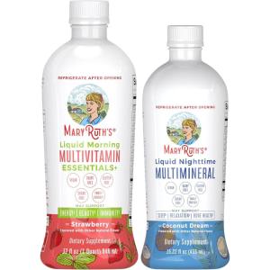 imageMaryRuths Liquid Morning Multivitamin Strawberry ampamp Liquid Nighttime Multimineral Coconut 15oz  Clean Label Project Verified  Vegan Vitamins for Energy Bedtime Routine ampamp Overall Health