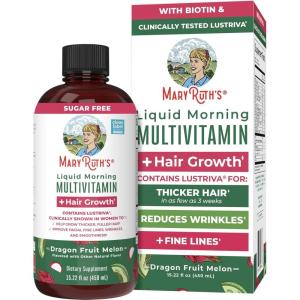 imageMaryRuths Liquid Multivitamin  Hair Growth  Clinically Tested in Women for Thicker Hair ampamp Facial Wrinkles  Biotin 10000mcg  Lustriva Hair Growth Supplements  Skin Care  Ages 18  30 Fl OzDragon Fruit Melon
