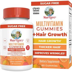 imageMaryRuths Multivitamin  Hair Growth Gummies  with Lustriva  Biotin 10000mcg  B Vitamins  Formulated for Thicker Hair Wrinkles Fine Lines Skin Care  Ages 18  30 Servings
