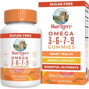imageMaryRuth Organics Vegan Omega 3 6 7 9 Gummies  Up to 4 Month Supply  Omega 3 Supplement with Flaxseed Oil  Omega 3 Gummies  No Fish Taste  NonGMO  120 Count