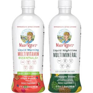 imageMaryRuths Liquid Morning Multivitamin Fruit Punch ampamp Liquid Nighttime Multimineral Pineapple  Clean Label Project Verified  Vitamins ampamp Magnesium for Energy Bedtime ampamp Overall Health  Vegan