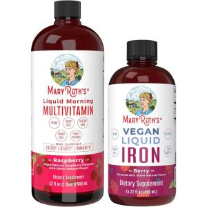 imageMaryRuths Liquid Morning Multivitamin Raspberry 32oz ampamp Iron Liquid Supplement Berry  Clean Label Project Verified  Vegan NonGMO SugarFree  Energy Beauty ampamp Overall Health