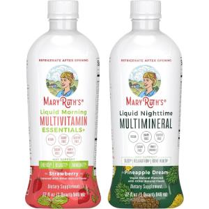 imageMaryRuths Liquid Morning Multivitamin Strawberry ampamp Liquid Nighttime Multimineral Pineapple  Clean Label Project Verified  Vitamins ampamp Magnesium for Energy Bedtime ampamp Overall Health  Vegan