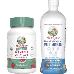 imageMaryRuths Multivitamin Gummies for Women Strawberry ampamp Liquid Nighttime Multimineral Pineapple  Clean Label Project Verified  USDA Organic ampamp Vegan  Beauty Bedtime Routine ampamp Overall Health