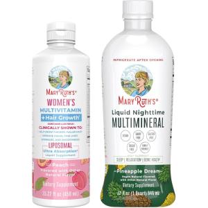 imageMaryRuths Womens Multivitamin  Hair Growth Liposomal Peach ampamp Liquid Nighttime Multimineral Pineapple  Clean Label Project Verified  Vegan  Beauty Bedtime Routine ampamp Overall Health