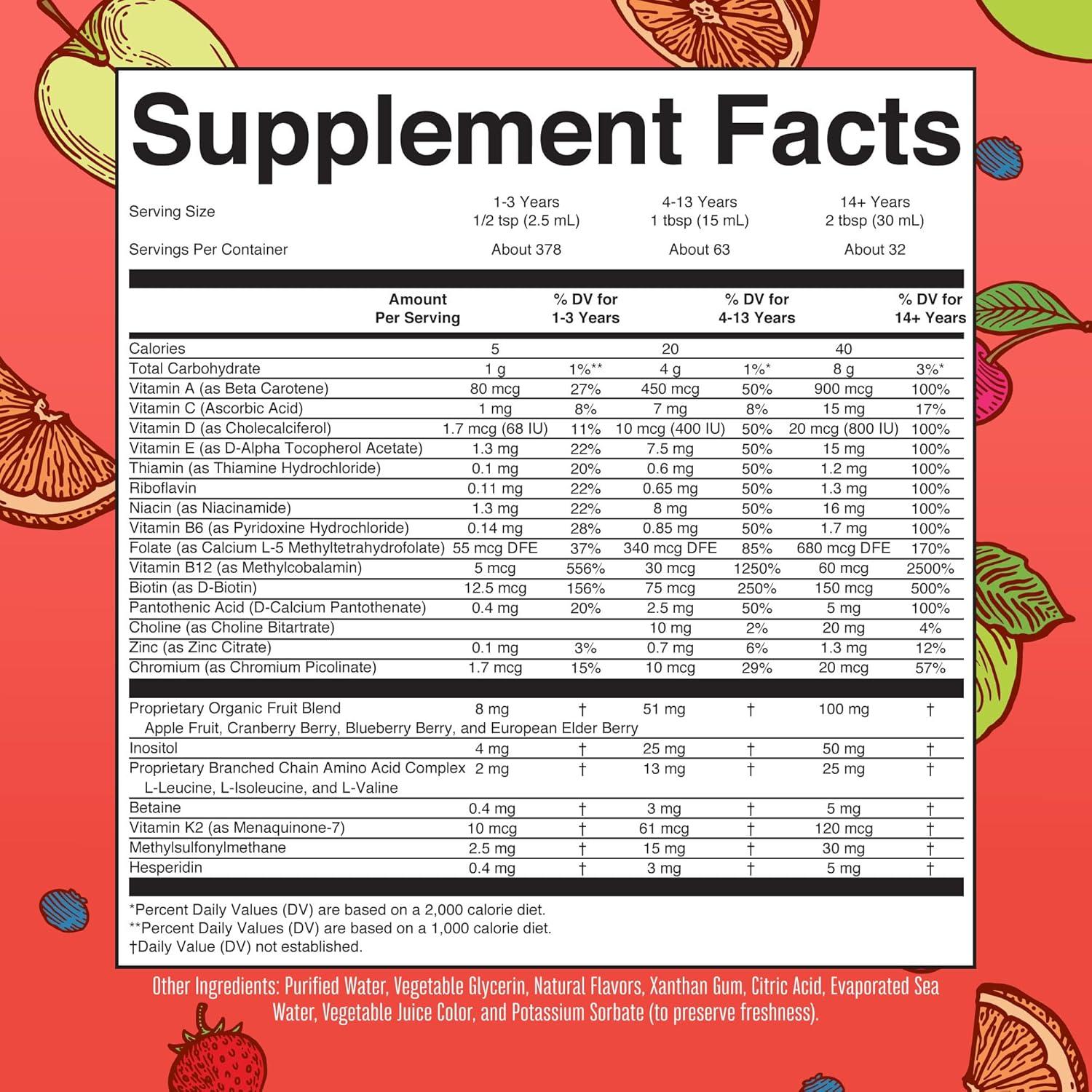 imageMaryRuth Organics Liquid Morning Multivitamin Fruit Punch ampamp Iron Liquid Berry  Clean Label Project Verified  Vitamins for Energy Immunity ampamp Overall Health  Vegan NonGMO Gluten Free