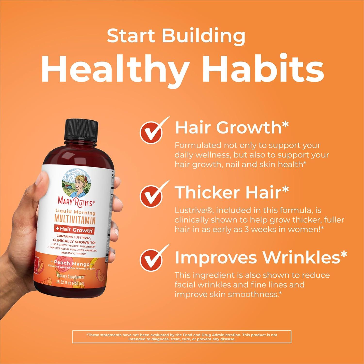 imageMaryRuths Liquid Morning Multivitamin Hair Growth Peach Mango 15oz ampamp Nighttime Multimineral Coconut 15oz  Clean Label Project Verified  Vegan NonGMO  Beauty Bedtime Routine ampamp Wellness