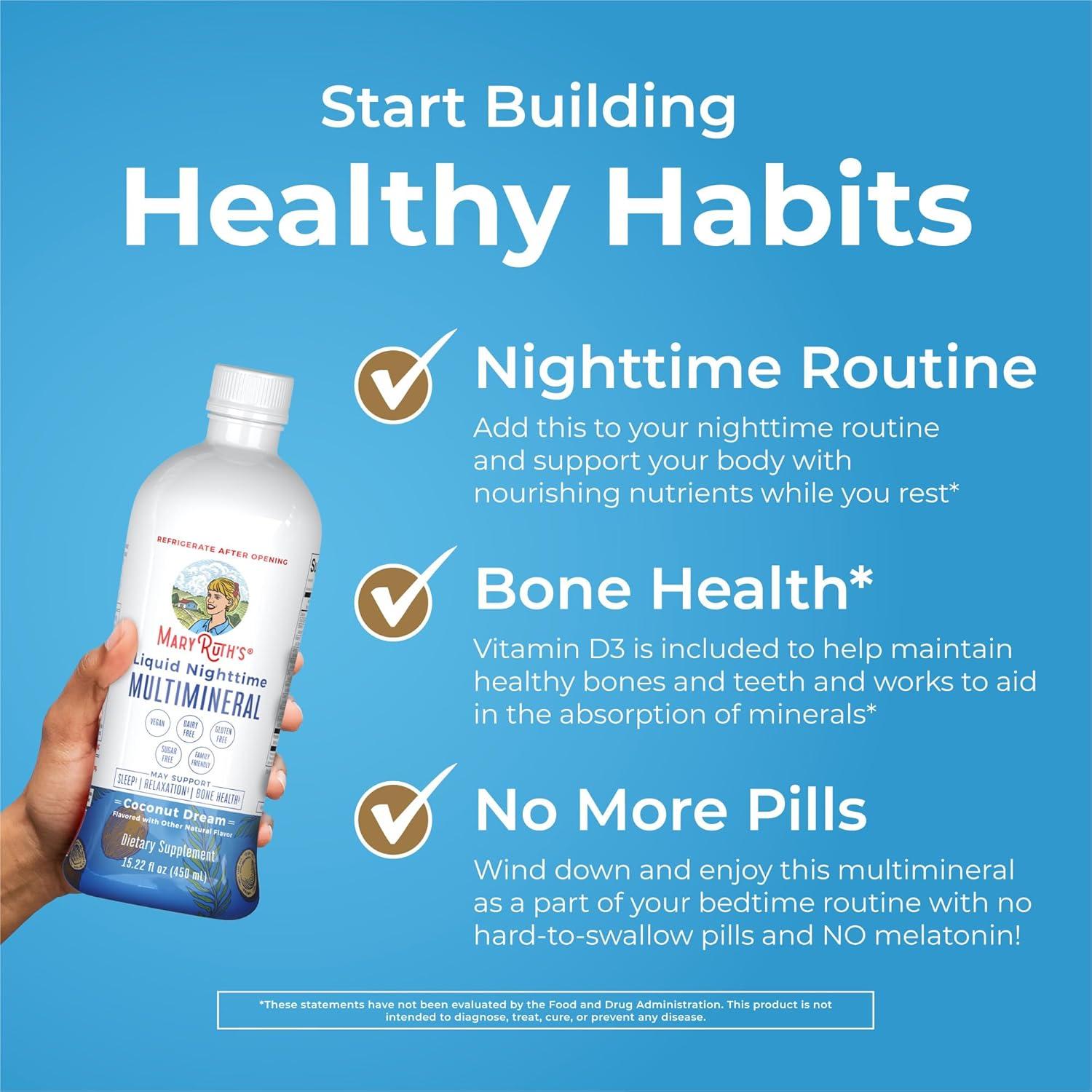 imageMaryRuths Liquid Morning Multivitamin Hair Growth Peach Mango 15oz ampamp Nighttime Multimineral Coconut 15oz  Clean Label Project Verified  Vegan NonGMO  Beauty Bedtime Routine ampamp Wellness