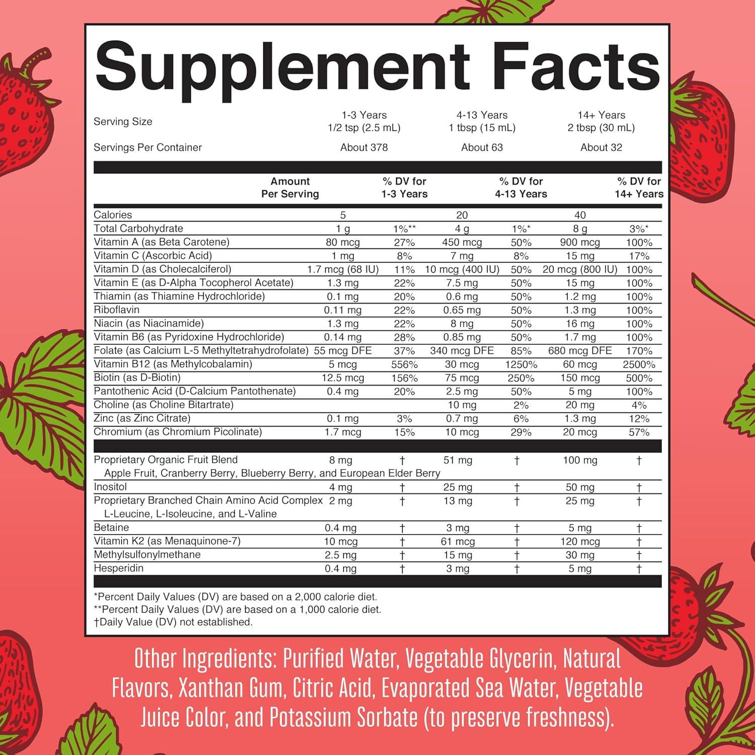 imageMaryRuths Liquid Morning Multivitamin Strawberry ampamp Iron Liquid Berry  Clean Label Project Verified  Vitamins for Energy Immunity ampamp Overall Health  Vegan NonGMO Gluten Free