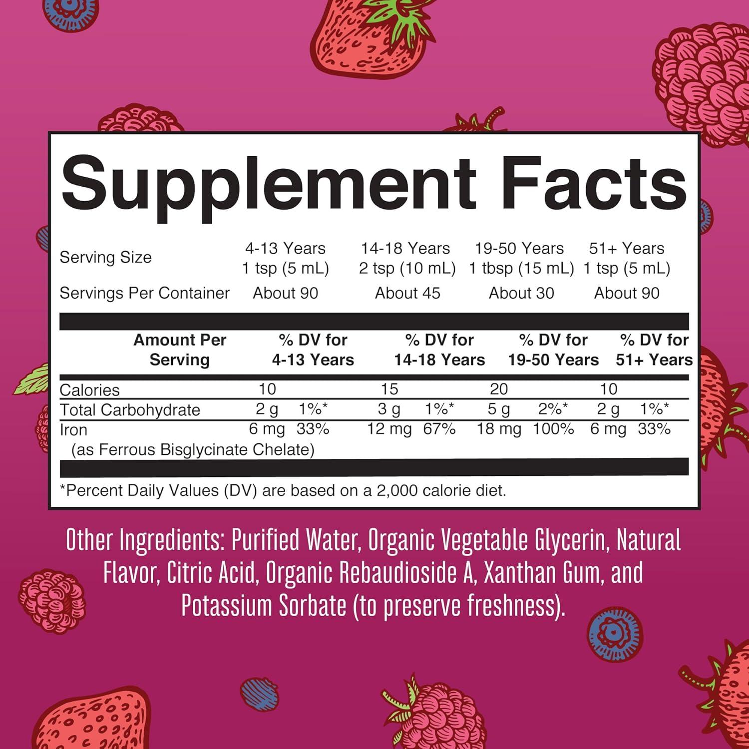 imageMaryRuths Multivitamin Gummies for Women Cherry ampamp Raspberry ampamp Iron Liquid Supplement Berry  Clean Label Project Verified  USDA Organic Vegan NonGMO  Beauty Immunity ampamp Overall Health