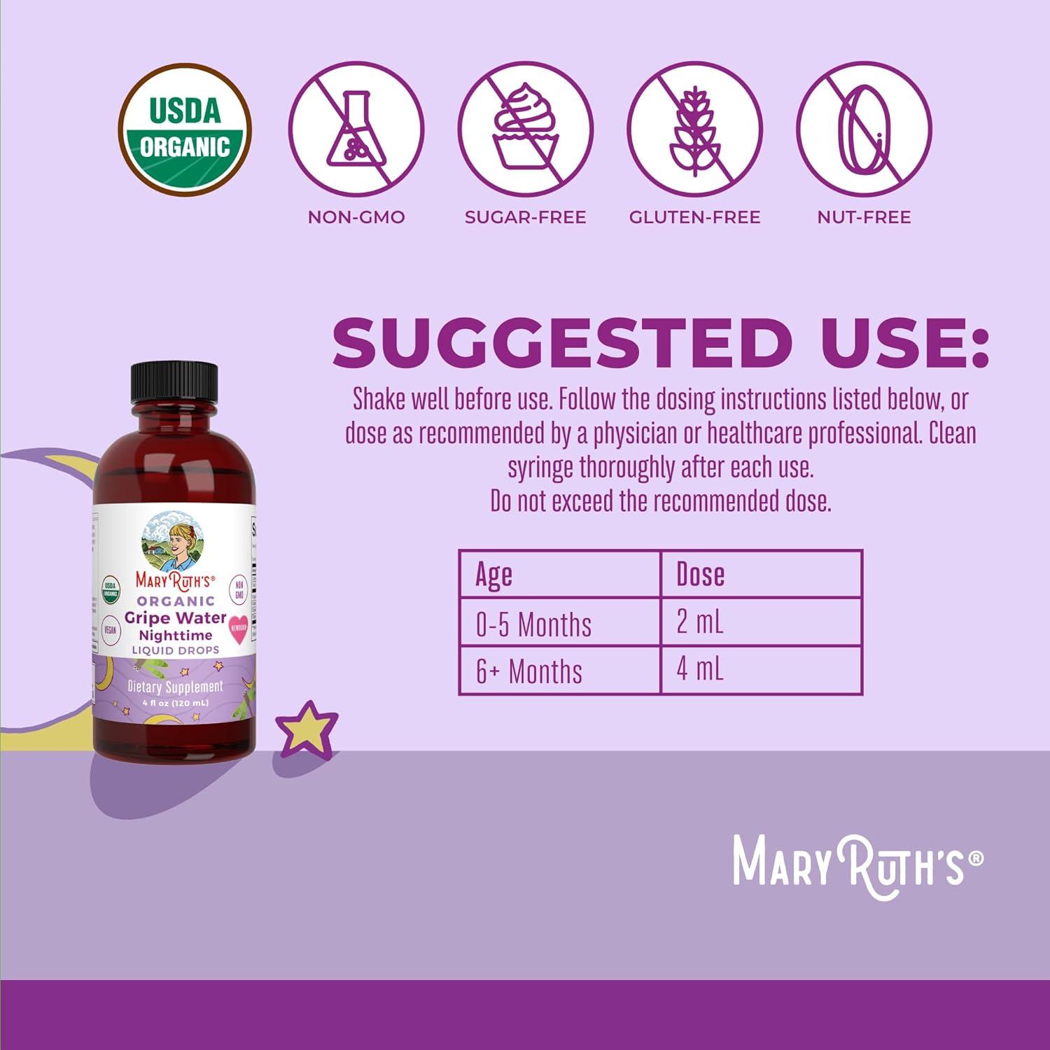 imageMaryRuths Organic Nighttime Gripe Water Drops Unflavored 4 oz ampamp Liquid Nighttime Multimineral Coconut 32 oz Bundle