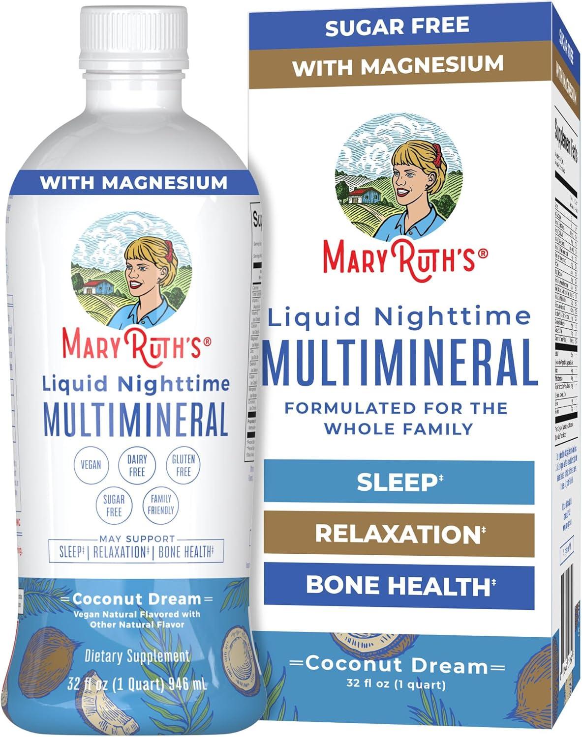 imageMaryRuths Organic Nighttime Gripe Water Drops Unflavored 4 oz ampamp Liquid Nighttime Multimineral Coconut 32 oz Bundle