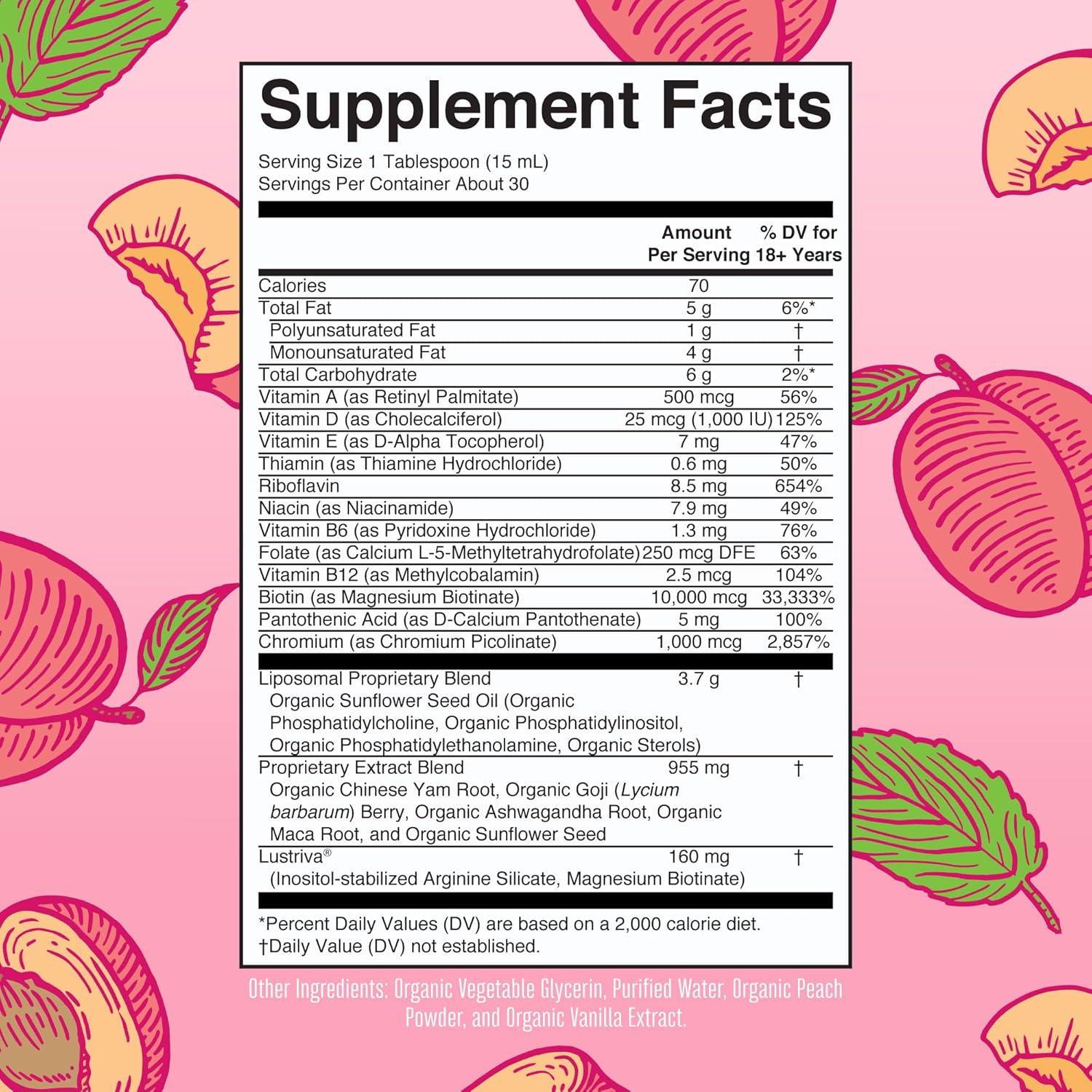 imageMaryRuths Womens Multivitamin  Hair Growth Liposomal Peach ampamp Liquid Nighttime Multimineral Coconut 15oz  Clean Label Project Verified  Vegan  Beauty Bedtime Routine ampamp Overall Health