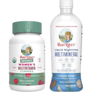 imageMaryRuths Multivitamin Gummies for Women Cherry ampamp Raspberry ampamp Liquid Nighttime Multimineral Coconut 32oz  Clean Label Project Verified  Vegan  Beauty Bedtime Routine ampamp Overall Health