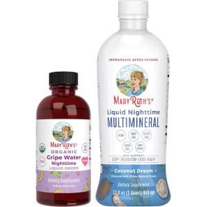imageMaryRuths Organic Nighttime Gripe Water Drops Unflavored 4 oz ampamp Liquid Nighttime Multimineral Coconut 32 oz Bundle