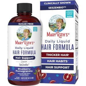 image:imageMARYRUTHS Daily Liquid Hair Formula  With 500 mg SesZenBio  2500 mcg Biotin  Vitamin C  Thicker Stronger Hair for Women  Hair Skin amp Nail Health  Collagen Production  16 Fl Oz