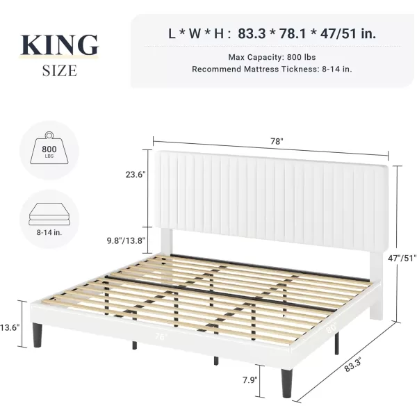 Allewie Queen Bed Frame Velvet Upholstered Platform Bed with Adjustable Vertical Channel Tufted Headboard Mattress Foundation with Strong Wooden Slats Box Spring Optional Easy Assembly GreyOffwhite