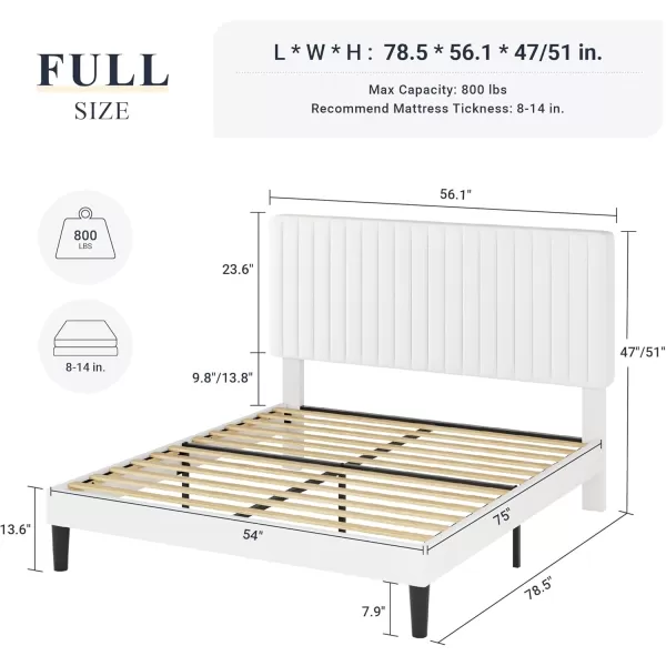 Allewie Queen Bed Frame Velvet Upholstered Platform Bed with Adjustable Vertical Channel Tufted Headboard Mattress Foundation with Strong Wooden Slats Box Spring Optional Easy Assembly GreyOffwhite