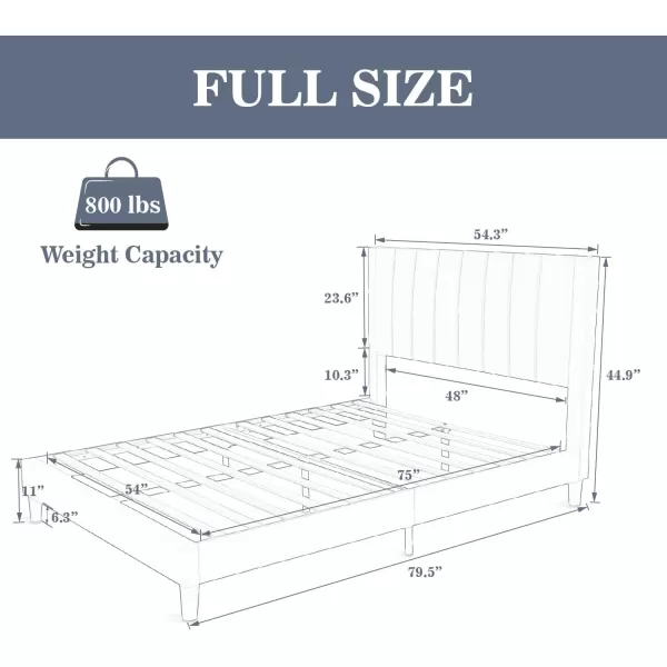 Allewie Queen Bed FrameVelvet Upholstered Bed Frame with Vertical Channel Tufted HeadboardStrong Wooden SlatsPlatform Bed FrameMattress FoundationBox Spring OptionalEasy AssemblyWhiteGreen