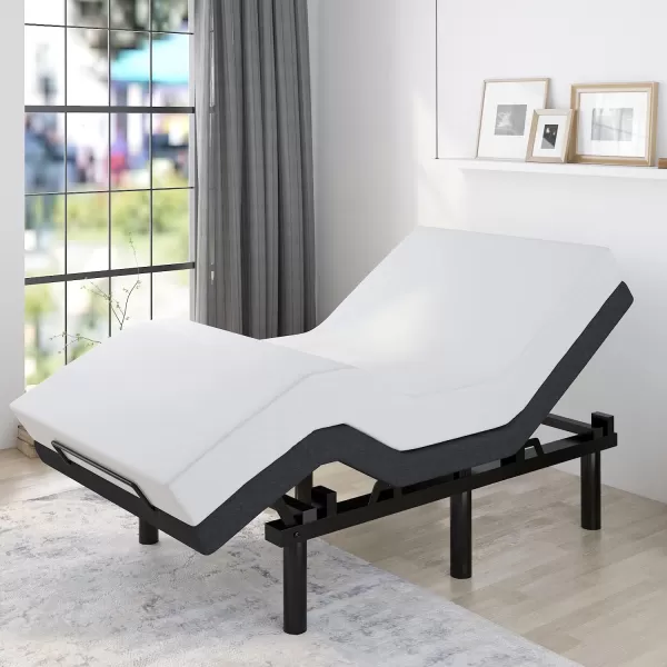 Allewie TXL Size Adjustable Bed Frame with 10 Generation Motor Wireless Remote Head and Foot Incline Intelligent Sleep Aid ZeroGravity High Weight Capacity Easy SelfAssembly UpholsteredTXL