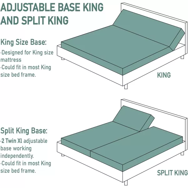 Allewie TXL Size Adjustable Bed Frame with 10 Generation Motor Wireless Remote Head and Foot Incline Intelligent Sleep Aid ZeroGravity High Weight Capacity Easy SelfAssembly UpholsteredSplit King