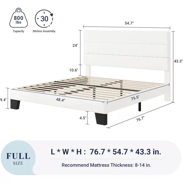 Allewie King Size Platform Bed Frame with Velvet Upholstered Headboard and Wooden Slats Support Fully Upholstered Mattress FoundationNo Box Spring NeededEasy Assembly BlackWhite