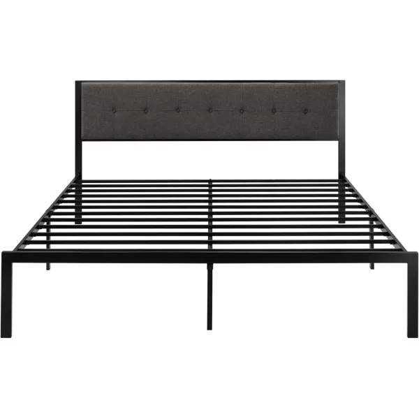 Allewie Queen Size Bed Frame Platform Bed Frame with Upholstered Headboard No Box Spring Needed Noise Free Easy AssemblyDark GreyDark Gray