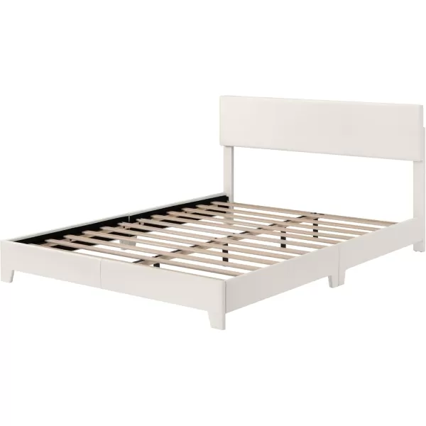 Allewie King Size Bed Frame with Adjustable Headboard Upholstered Platform Bed with Wood Slats Heavy Duty Mattress Foundation No Box Spring Needed NoiseFree Easy Assembly Dark GreyWhite