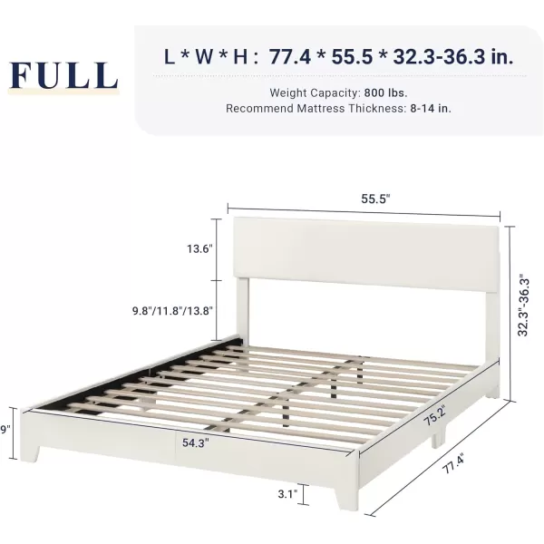 Allewie King Size Bed Frame with Adjustable Headboard Upholstered Platform Bed with Wood Slats Heavy Duty Mattress Foundation No Box Spring Needed NoiseFree Easy Assembly Dark GreyWhite