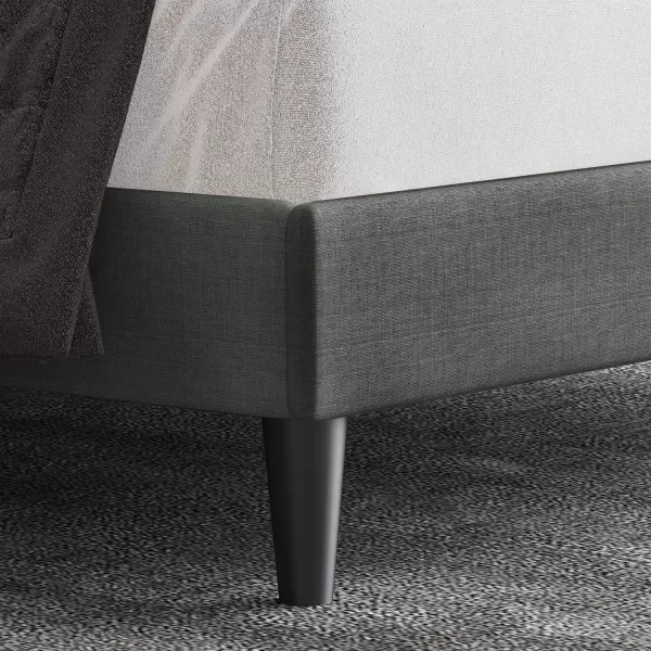 Allewie Queen Size Button Tufted Platform Bed FrameFabric Upholstered Bed Frame with Adjustable HeadboardWood Slat SupportMattress FoundationDark Grey QueenDark Grey